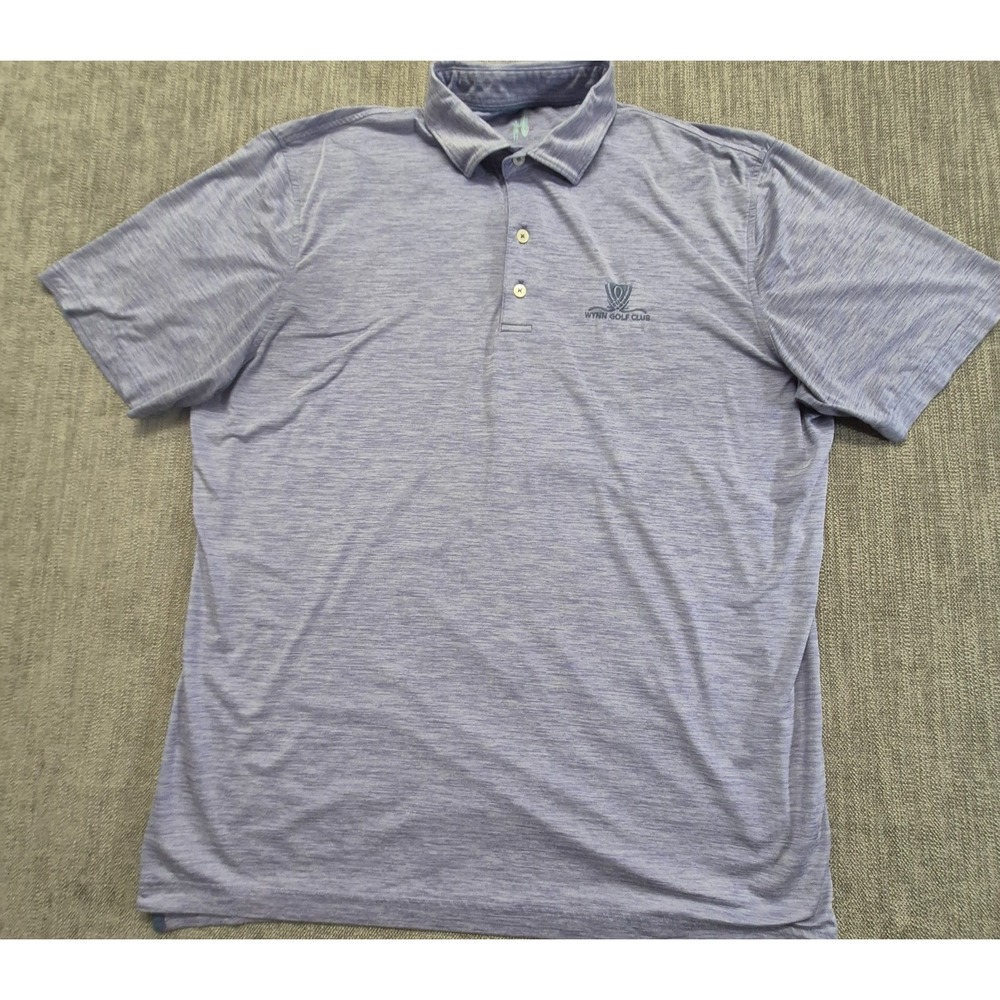 Johnnie-O Wynn Golf Club Lightweight Polo Men LG Purple UPF 50+ Performance Golf